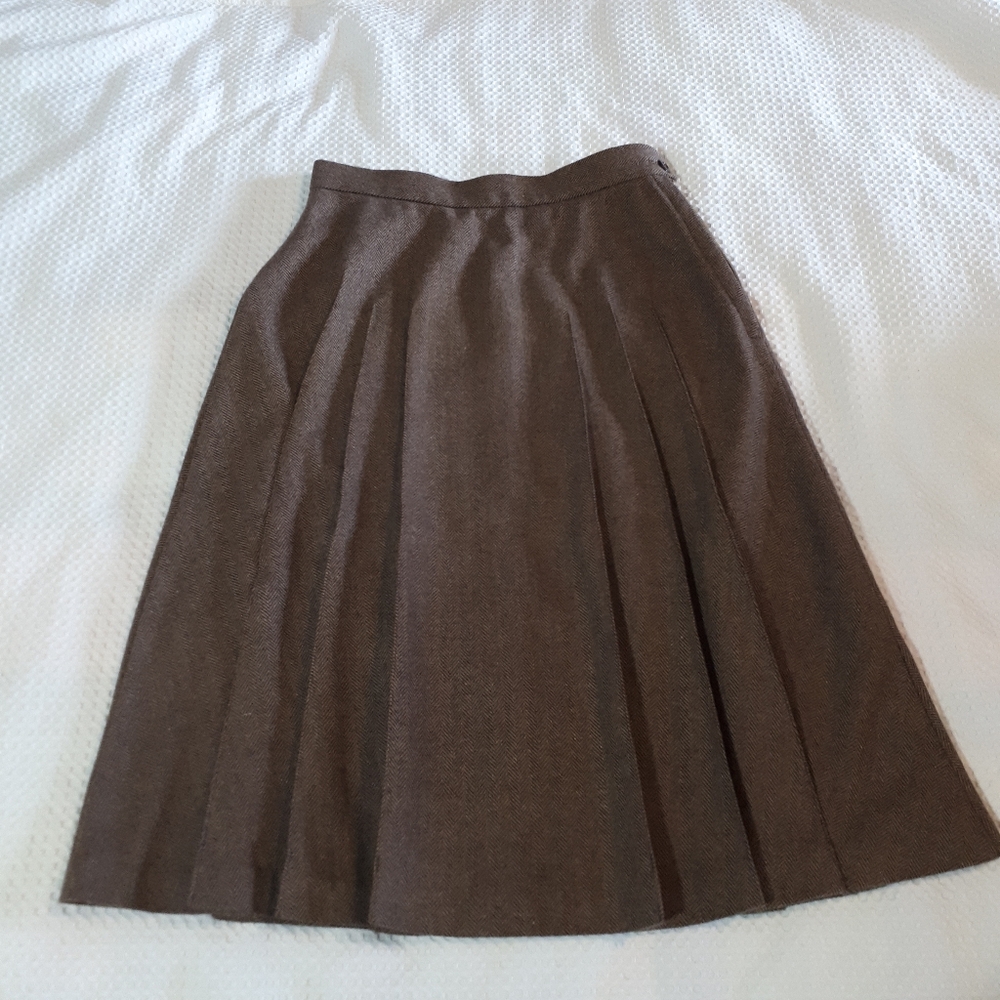Vintage Koret Brown Pleated Skirt